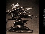 Antoine Louis Barye Canvas Paintings - Roger and Angelica on the Hippogriff [detail 1]